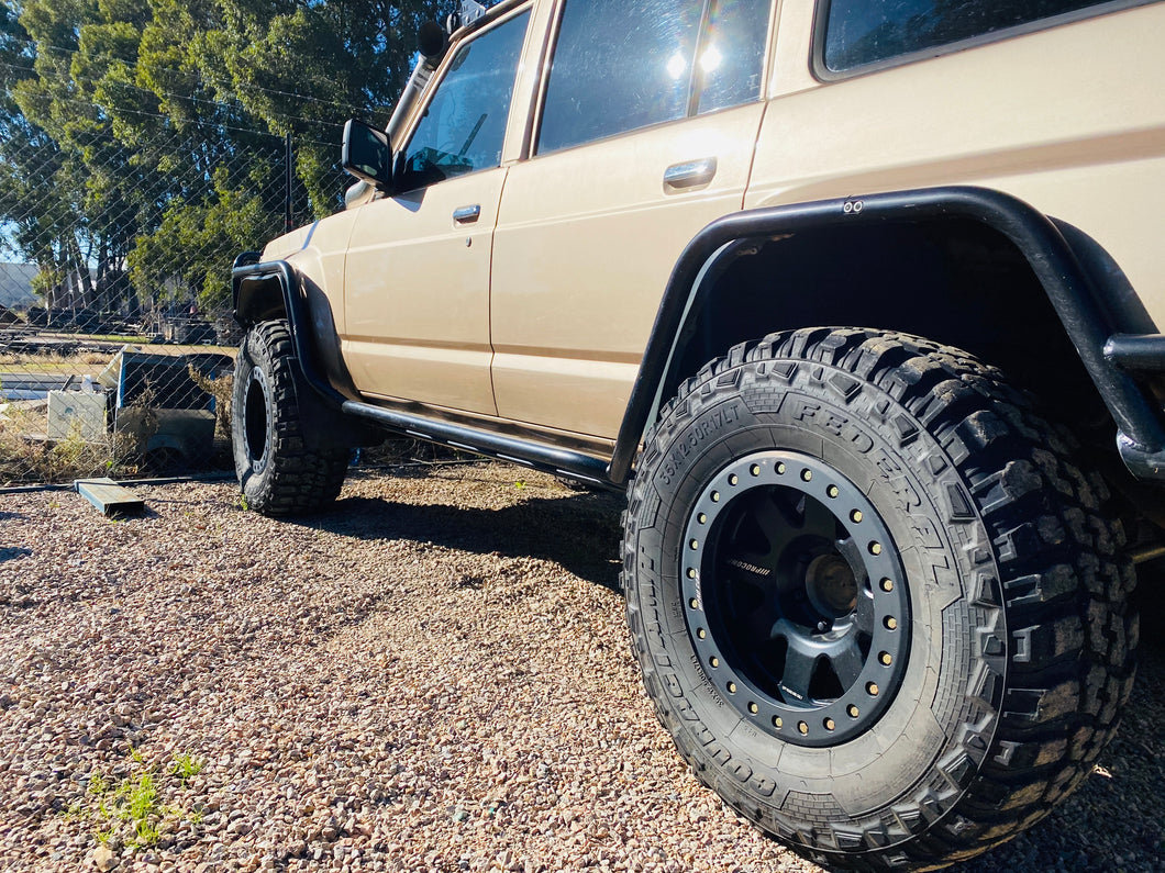 Gq patrol wagon Sliders, front and rear scrub bars